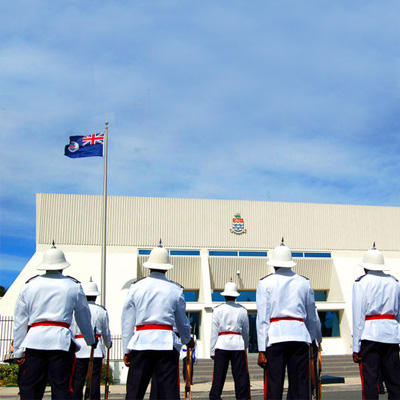 Cayman Officials outside of Government Building