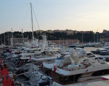 Boats lined up in  a harbour